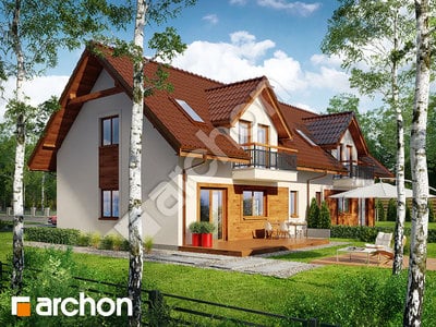 Проект будинку ARCHON+ Будинок в рубінах (Р2) Вид 2