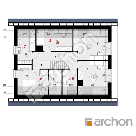 Проект будинку ARCHON+ Будинок в аурорах 6 План мансандри