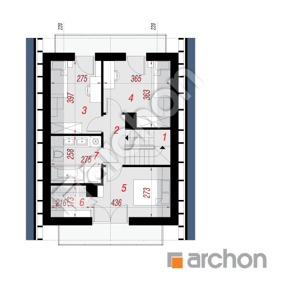 Проект будинку ARCHON+ Будинок в аркадіях 5 План мансандри