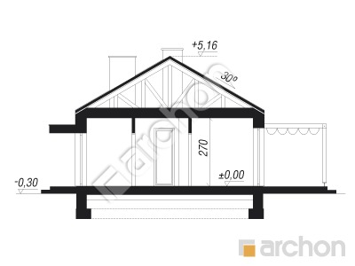 Проект дома ARCHON+ Дом в коручках 3 Розріз будинку