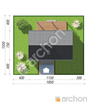 Проєкт будинку ARCHON+ Будинок в коручках 3 Ситуація