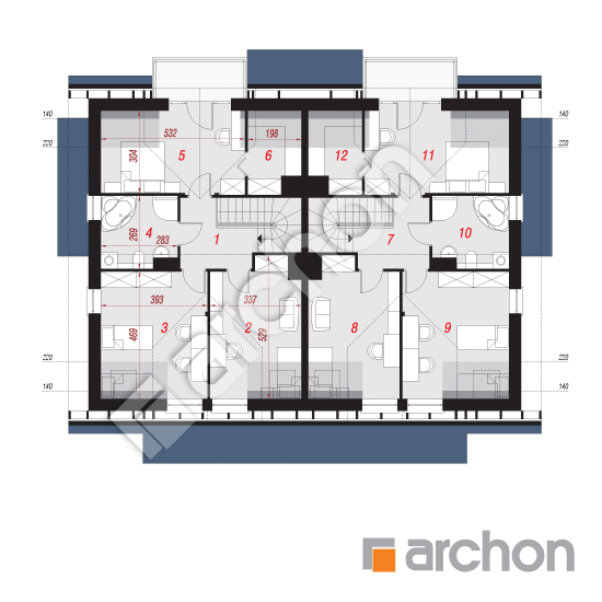 Проект будинку ARCHON+ Будинок в клематисах 7 вер. 3 План мансандри