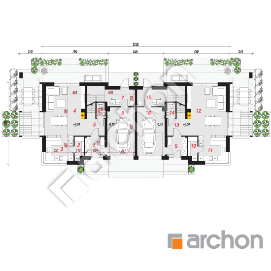 Проект будинку ARCHON+ Будинок в фаворитках 2 (Р2) План першого поверху
