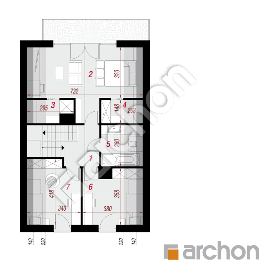 Проект будинку ARCHON+ Будинок в стрелітціях План мансандри