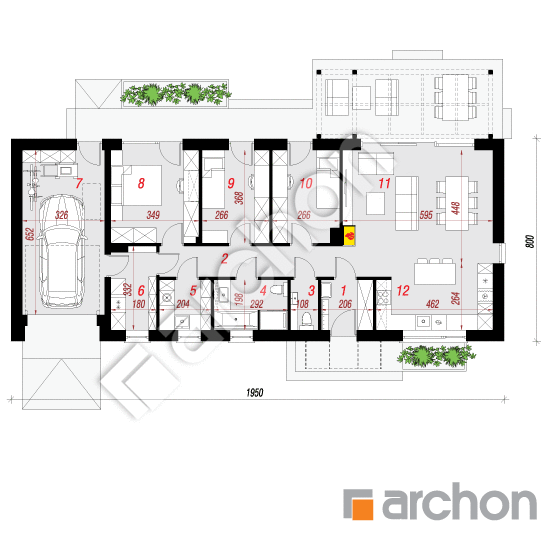 Проект дома ARCHON+ Дом в ирисе 2 (ГН) План першого поверху