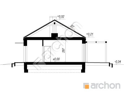 Проект дома ARCHON+ Дом в ирисе 2 (ГН) Розріз будинку