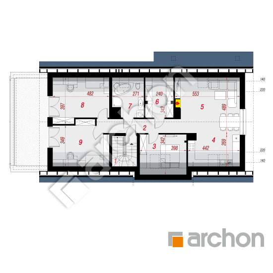 Проект дома ARCHON+ Дом в центореях 2 (Н) План мансандри
