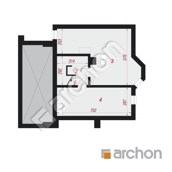 Проект будинку ARCHON+ Будинок в тамариску 2 (П) вер.2 План підвалу