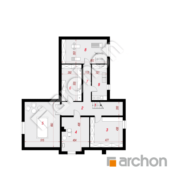Проект дома ARCHON+ Дом в галах 3 (П) План підвалу