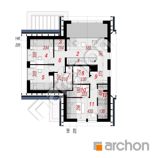Проект дома ARCHON+ Дом в мирабилисах 2 (Г2) План мансандри