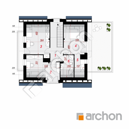 Проект будинку ARCHON+ Будинок в амарилісах 5 План мансандри