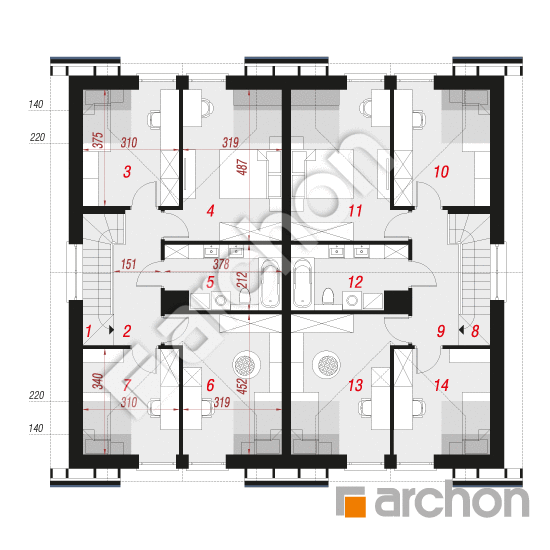 Проект дома ARCHON+ Дом под гинко 22 (ГР2) План мансандри