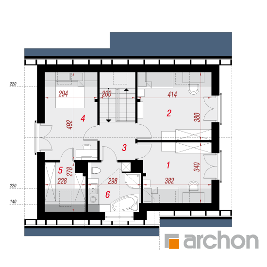 Проект будинку ARCHON+ Будинок в хлорофітумі 5 План мансандри