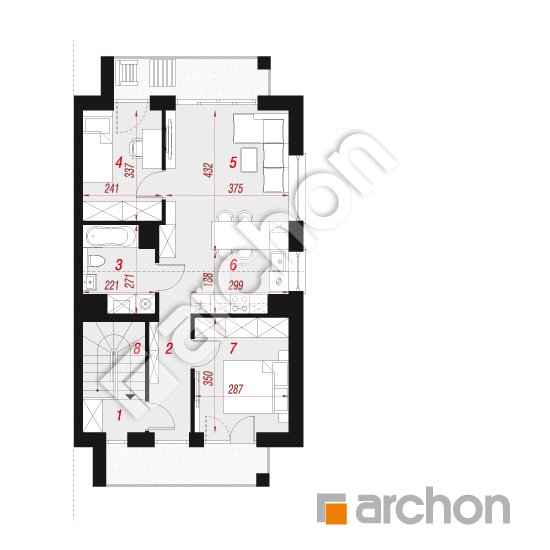 Проект дома ARCHON+ Дом в фиалках 12 (Р2Б) вер.2 План мансандри