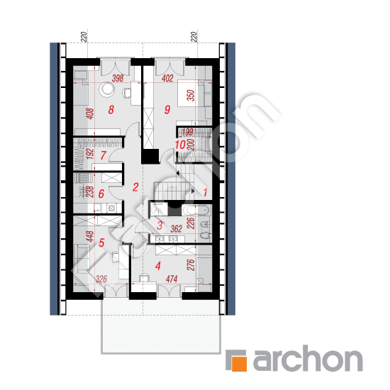 Проект дома ARCHON+ Дом в купене 2 (Г) План мансандри