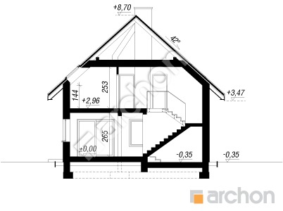 Проект дома ARCHON+ Дом в купене 2 (Г) Розріз будинку