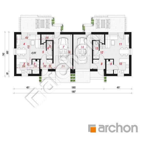 Проект будинку ARCHON+ Будинок в мураях (ГР2) План першого поверху