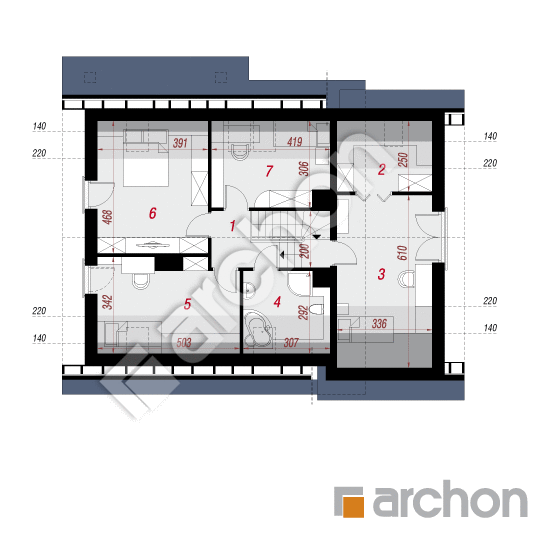 Проект будинку ARCHON+ Будинок в філодендронах (М) План мансандри