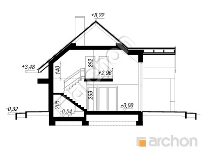 Проект дома ARCHON+ Дом в гранадиллах Розріз будинку