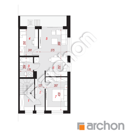 Проект дома ARCHON+ Дом в фиалках 6 (Р2Б) План першого поверху