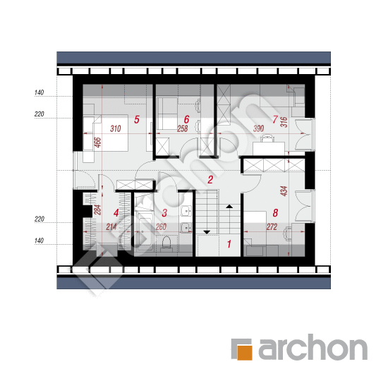 Проект будинку ARCHON+ Будинок в смородині 3 (Е) План мансандри