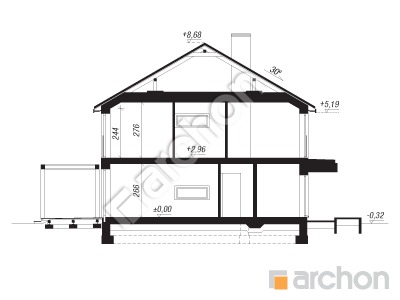 Проект дома ARCHON+ Дом в нарциссах (БА) Розріз будинку