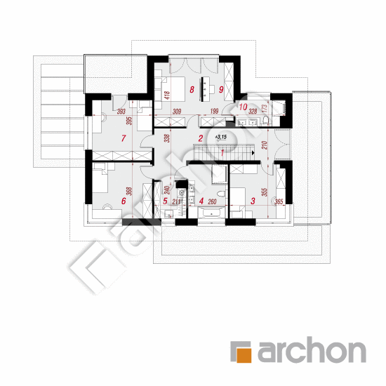 Проект дома ARCHON+ Вилла Миранда 12 (Г2) План першого поверху
