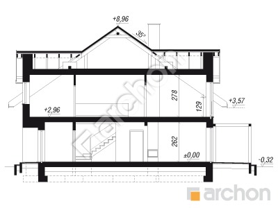Проект дома ARCHON+ Дом в ривиях 5 (ГБ) вер.2 Розріз будинку