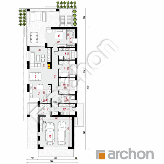 Проект дома ARCHON+ Дом в андромедах 6 (Г2) План першого поверху