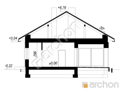 Проєкт будинку ARCHON+ Будинок в андромедах 6 (Г2) Розріз будинку