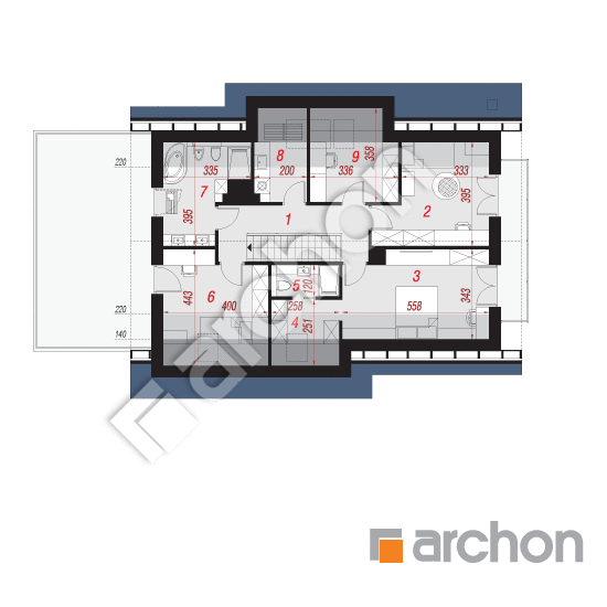 Проект будинку ARCHON+ Будинок в аурорах 5 (Г) План мансандри