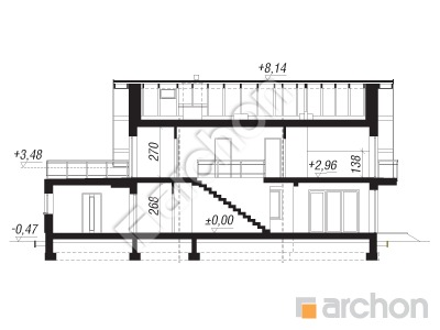 Проєкт будинку ARCHON+ Будинок в аурорах 5 (Г) Розріз будинку