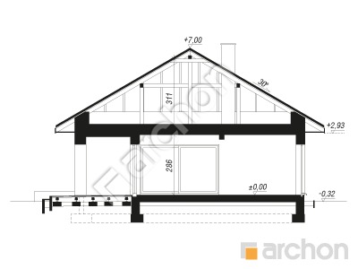 Проект дома ARCHON+ Дом в паулиниях 3 Розріз будинку