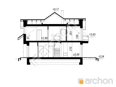 Проект дома ARCHON+ Дом в клематисах (Б) Розріз будинку