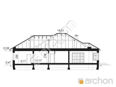 Проект дома ARCHON+ Дом под красной рябиной 6 (ГТ) Розріз будинку