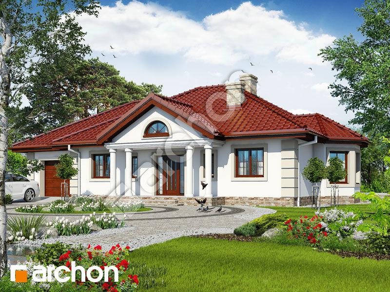 Проект дома ARCHON+ Дом под красной рябиной 6 (ГТ) Вид 1
