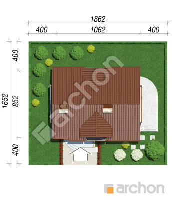 Проєкт будинку ARCHON+ Будинок в солодках 2 вер.2 Ситуація