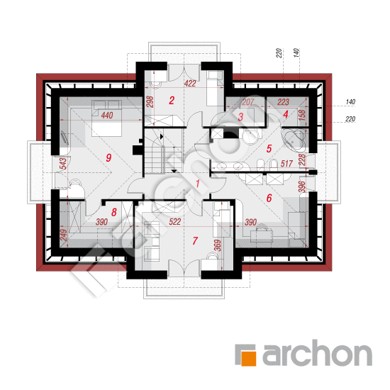 Проект дома ARCHON+ Дом а альпиниях вер.2 План мансандри