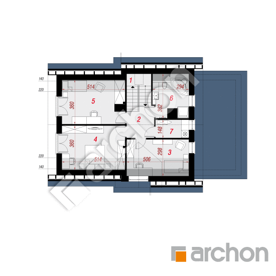 Проект дома ARCHON+ Дом в хлорофитуме 7 (Г) План мансандри