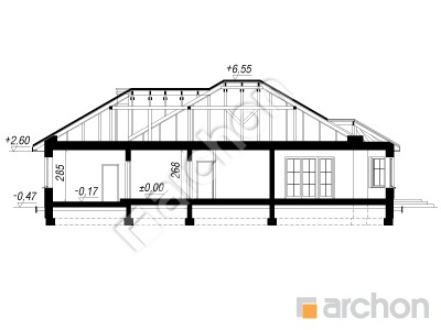 Проект дома ARCHON+ Дом под красной рябиной 6 (Г) Розріз будинку