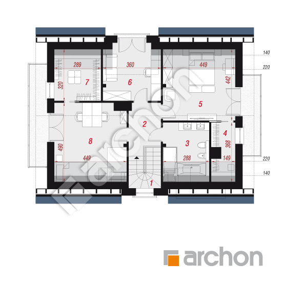 Проект будинку ARCHON+ Будинок в амарилісах 8 План мансандри