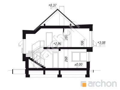 Проект дома ARCHON+ Дом в амариллисах 8 Розріз будинку