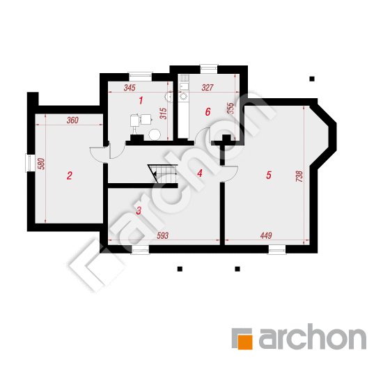 Проект дома ARCHON+ Дом в матиоллах 2 (П) вер. 2 План підвалу