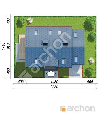 Проект дома ARCHON+ Дом в рододендронах 16 (П) Ситуація