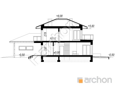 Проєкт будинку ARCHON+ Вілла Емілія Розріз будинку