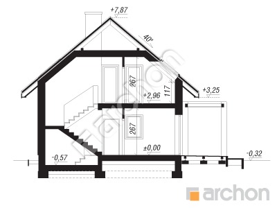 Проект дома ARCHON+ Дом в рубеллах Розріз будинку