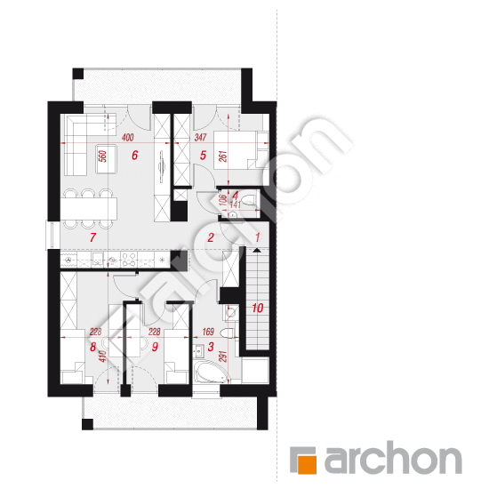 Проект дома ARCHON+ Дом при тракте 3 (Р2Б) вер.3 План мансандри
