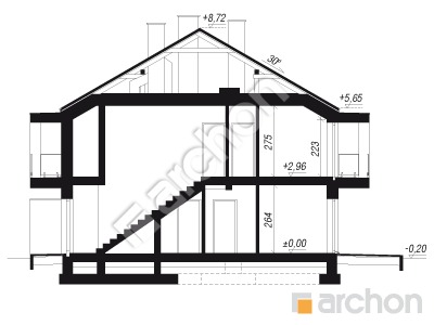 Проект дома ARCHON+ Дом при тракте 3 (Р2Б) вер.3 Розріз будинку