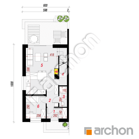Проект будинку ARCHON+ Будинок в тунбергіях (Б) План першого поверху
