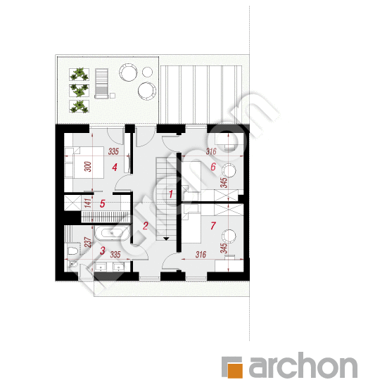 Проект будинку ARCHON+ Будинок в цитронах (Б) План мансандри